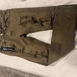 Jordan Craig 30x32 Aaron Fitted Jeans in Olive/Dark Green Color
